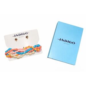 Indigo Authority Monarch Beaded Bracelet & Earring Set NWT